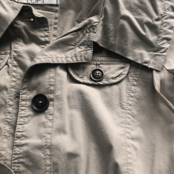 Ann Taylor LOFT Khaki Safari Style Utility Jacket Small Petite - Picture 11 of 14